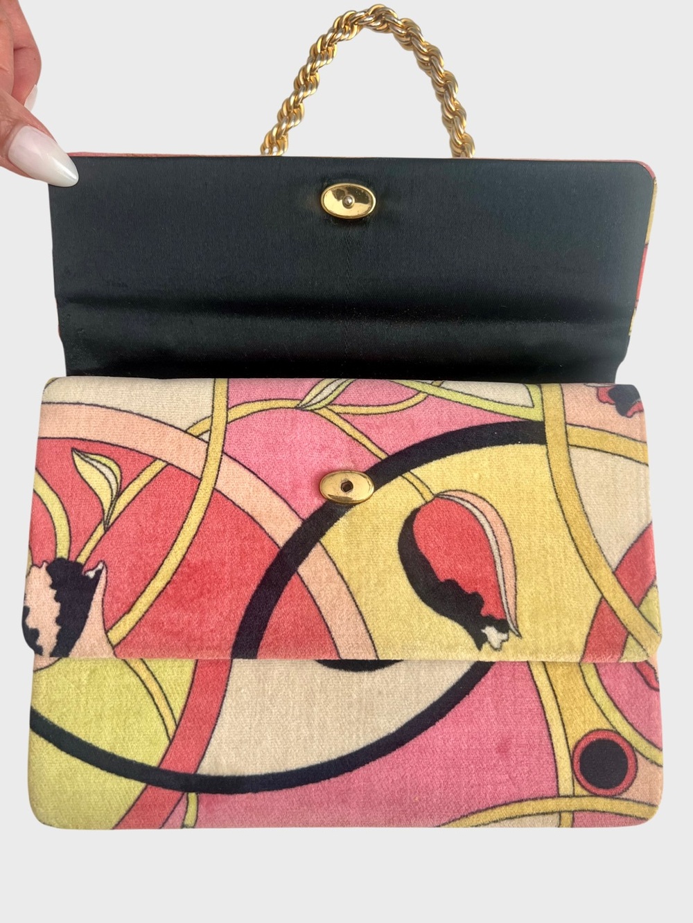 Vintage 60s Emilio Pucci Velvet Bag - Picture 5 of 16